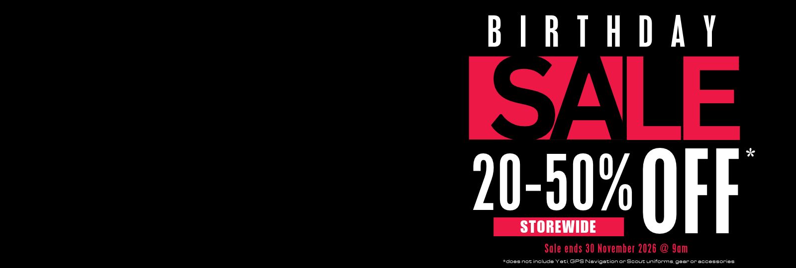 Birthday Sale 20/50% off
